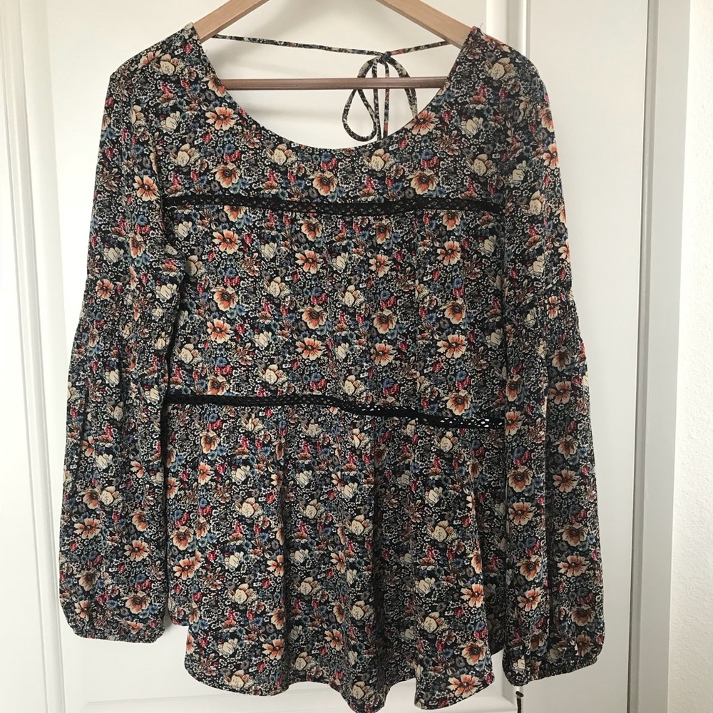 Boho Floral bishop sleeved blouse